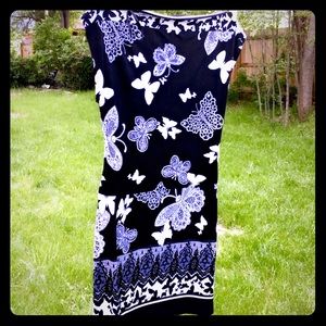 Lovely Flowers and butterfly print summer dress